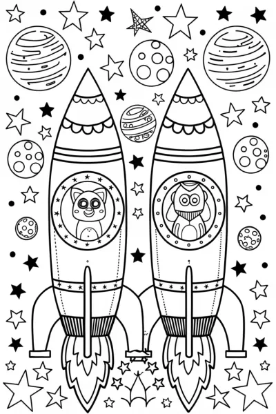 Bluey’s Spectacular Space Race Coloring Page