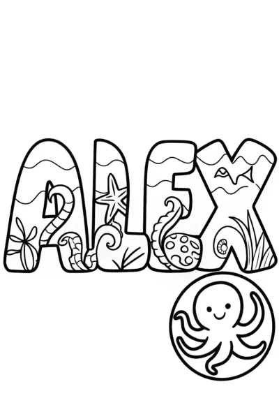 ALEX Underwater Adventure Coloring Page