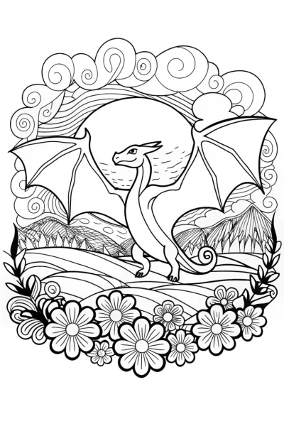 Charizard’s Dragon Dance Coloring Page