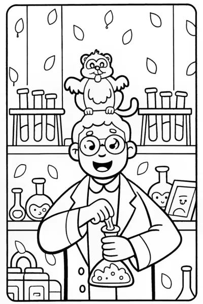 Blippi’s Magical Science Adventure Coloring Page