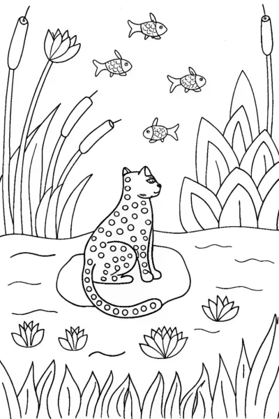 Black Panther Guardian of the Garden Coloring Page