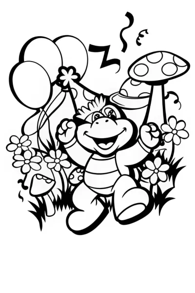 Bowser’s Koopaling Garden Party Coloring Page