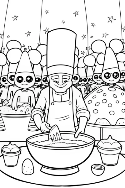 Buzz Lightyear’s Intergalactic Bake-Off Coloring Page