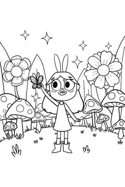 Kissy Missy’s Enchanted Garden Adventure Coloring Page