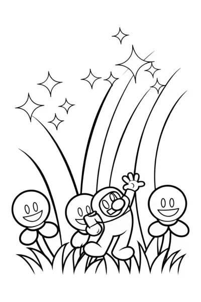 Mario’s Galactic Adventure Coloring Page