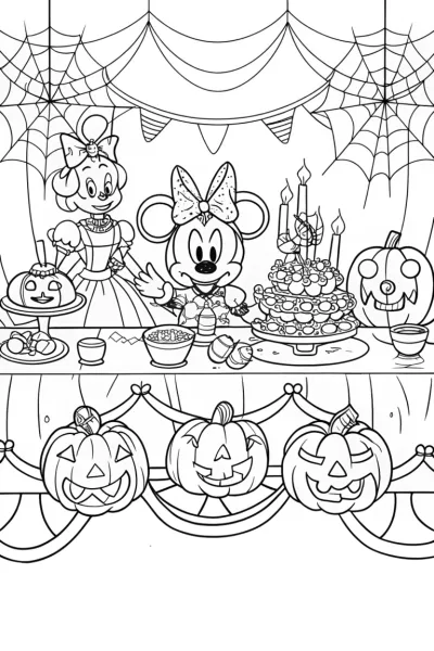 Minnie Mouse Halloween tea party