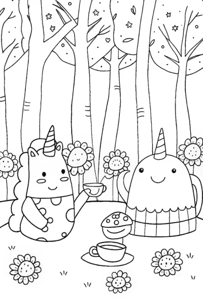 Squishmallow Fairytale Tea Party Coloring Page