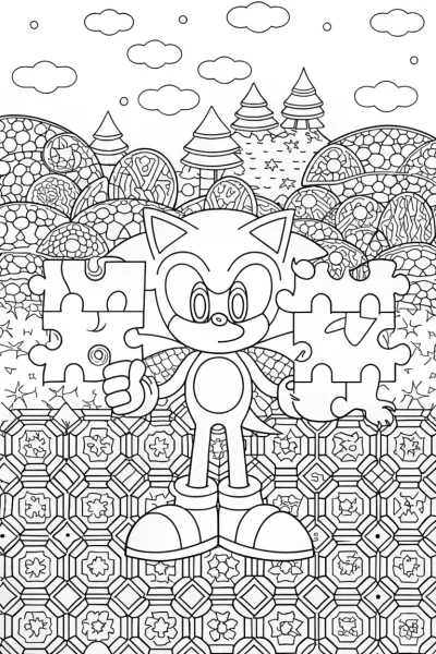 Sonic’s Puzzle Adventure Coloring Page