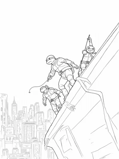 Teenage Mutant Ninja Turtles rooftop escape