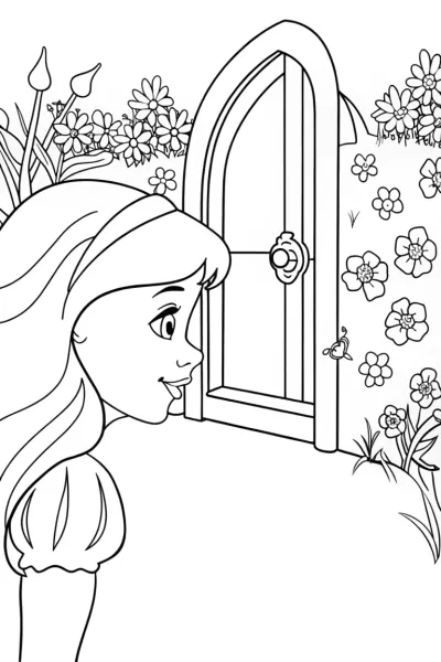Jasmine’s Garden of Secrets Coloring Page