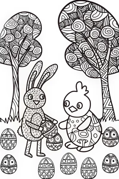 Easter Egg Artisans Coloring Page