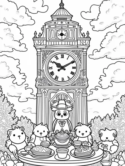 Owl hosting Thanksgiving feast