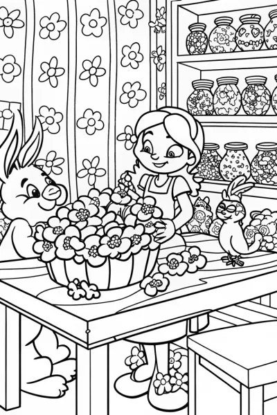 Jasmine’s Secret Flower Studio Coloring Page