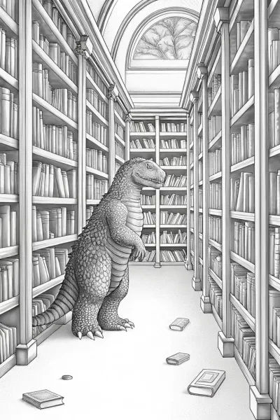 Godzilla in the library