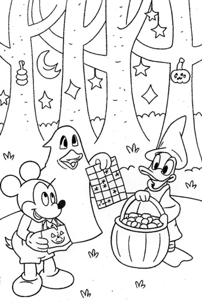 Mickey Mouse’s Halloween Treats Party Coloring Page