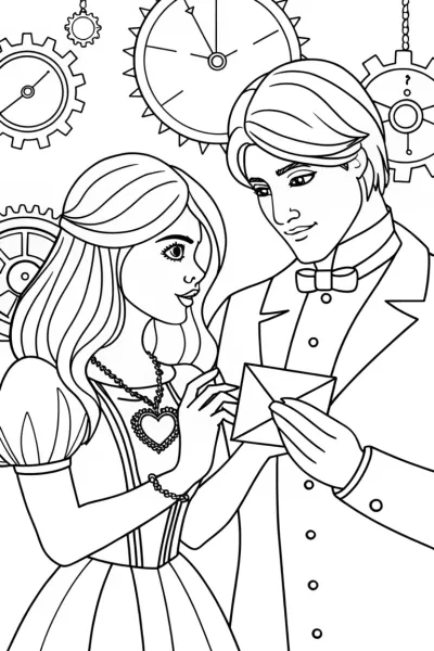 Couple exploring a time capsule