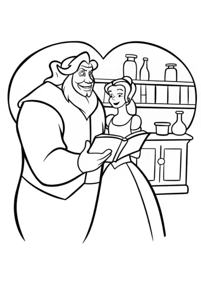 Belle and the Beast in the apothecary
