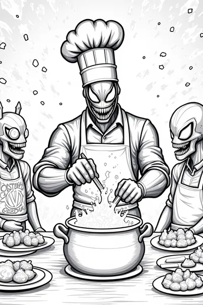 Venom cooking in a cosmic kitchen