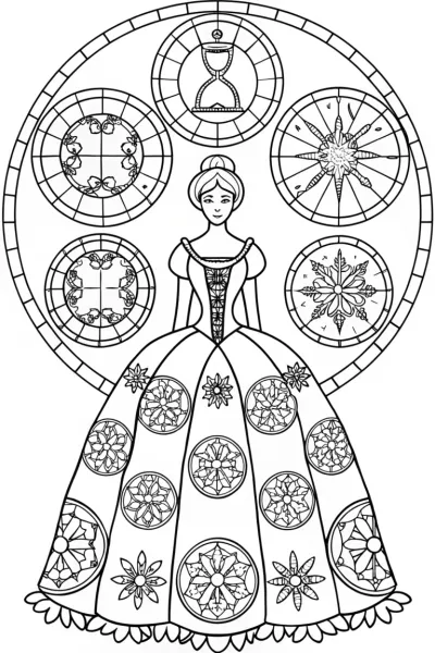 The Princess of Time and Seasons Coloring Page