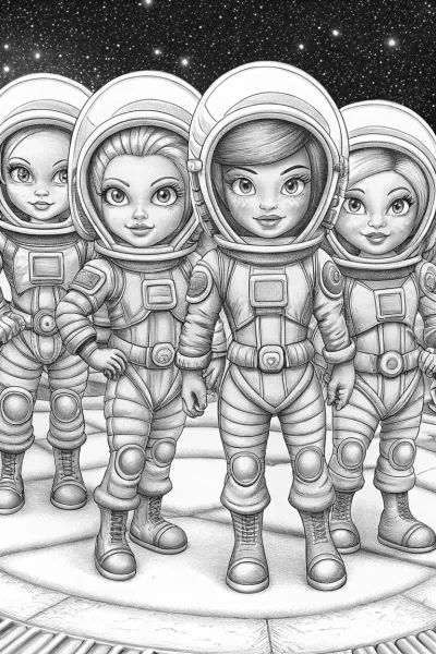 Bratz dolls in space suits