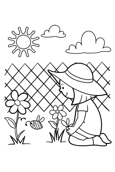 Budding Botanist Coloring Page