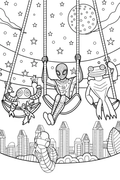 Miles Morales in the Tech Playground Coloring Page