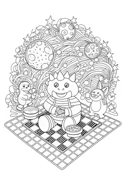 Bowser’s Galactic Picnic Coloring Page