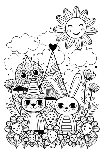 JJ’s Magical Garden Party Coloring Page