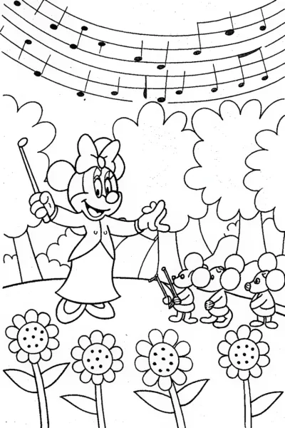 Minnie Mouse’s Music Festival Coloring Page