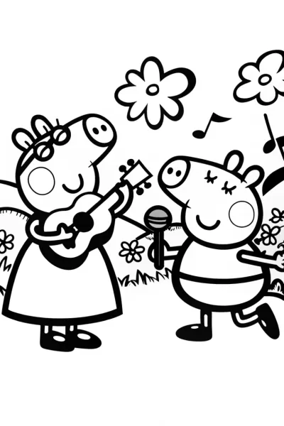 Peppa Pig’s Magical Music Festival Coloring Page