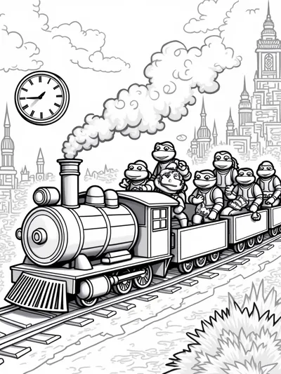 Teenage Mutant Ninja Turtles train adventure