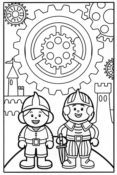 Mario and Luigi’s Time-Traveling Adventure Coloring Page
