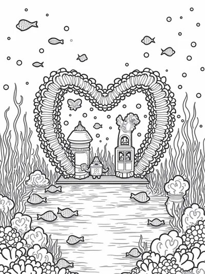 Heart-shaped factory under the sea
