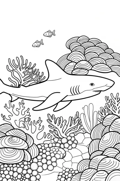 Shark in a coral garden