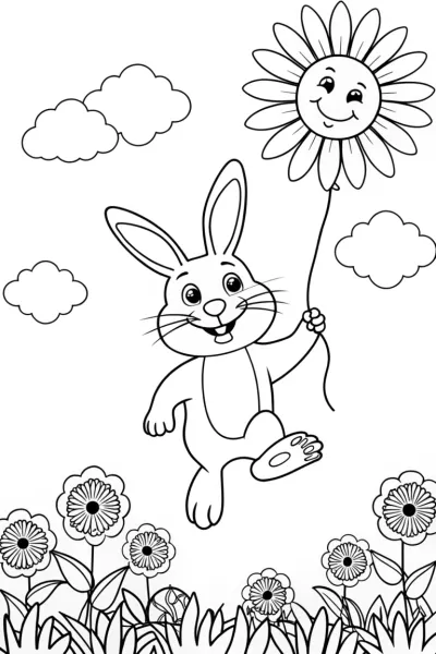 Banban’s Floating Garden Adventure Coloring Page