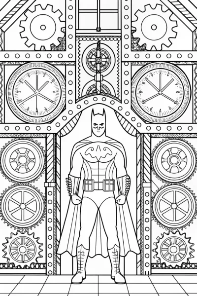 Batman in a magical clock workshop
