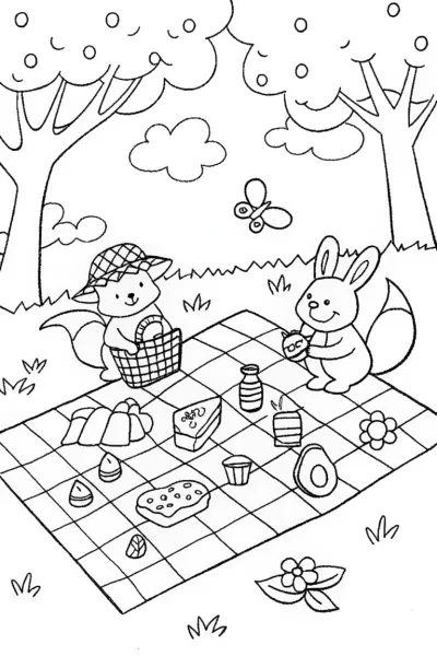 Whimsical Spring Picnic with Squeaky the Squirrel and Benny the Bunny