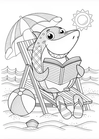 Sammy the Shark’s Ocean Adventure Coloring Page