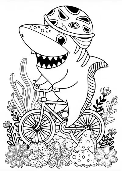 Shark Riding a Bicycle Adventure
