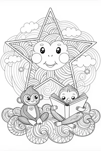 Max the Monkey Reading Under the Stars