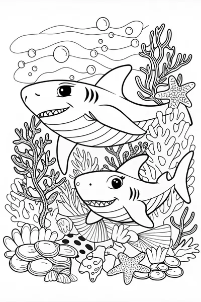 Two Sharks Swimming