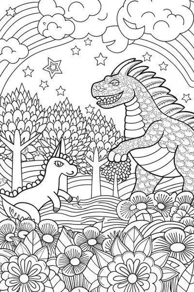 Godzilla’s Magical Racing Adventure Coloring Page