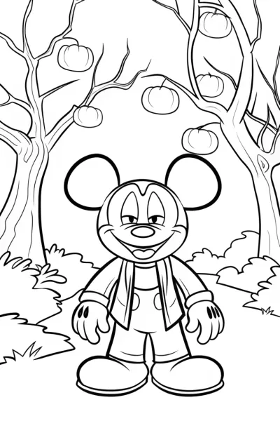 Mickey Mouse in a haunted orchard