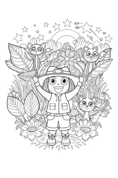 Gabby’s Cosmic Jungle Safari Coloring Page