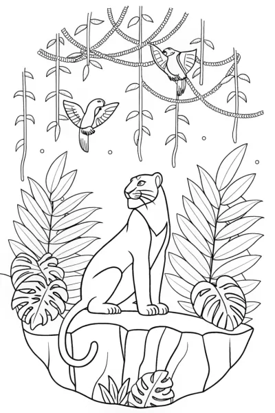 Majestic panther of the jungle realm