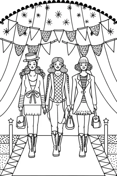Rainbow High Fashion Show Coloring Page