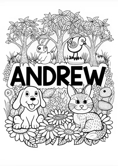 ANDREW’s Animal Friends Coloring Page