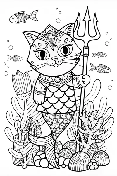 Regal Cat by the Serene Lake