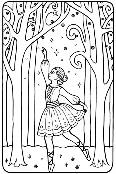 Ninja in the Enchanted Dance Coloring Page