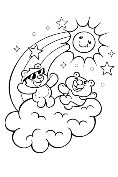 Care Bears’ Magical Sky Adventure Coloring Page